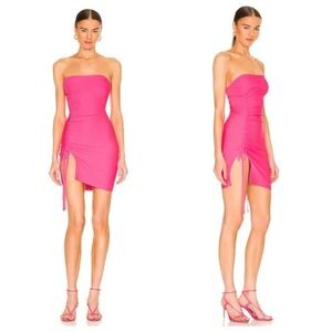 H:ours Aimee Strapless Mini Dress Hot Pink Size M NWT